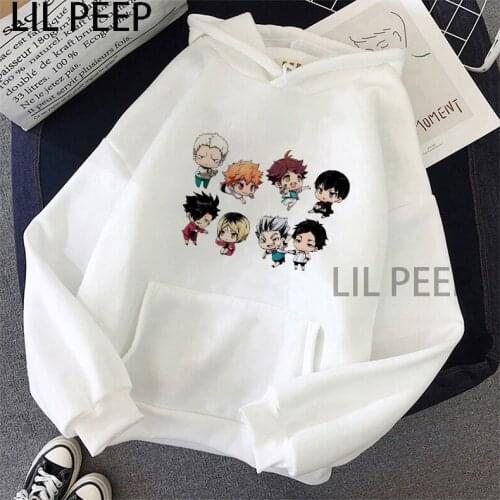 Haikyuu all tag team Kawaii sweatshirt for woman hoodies winter long sleeve fashion cartoon funny anime warm clothes