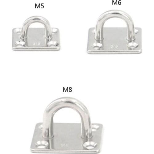 U90C Heavy Duty Pad Eye Plate with Enclosed Hook Staple Ring Hook Wall Ceiling Hammock Hooks Hanger