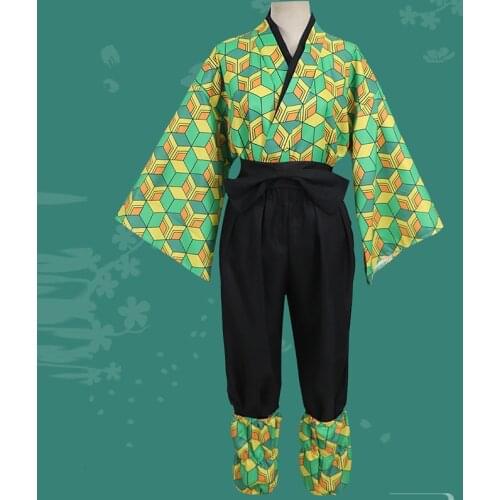 Anime Demon Slayer Cosplay Kimetsu No Yaiba Sabito Uniform Cosplay Costumes Mens Kimono Cloak Halloween Costumes For Women CS082