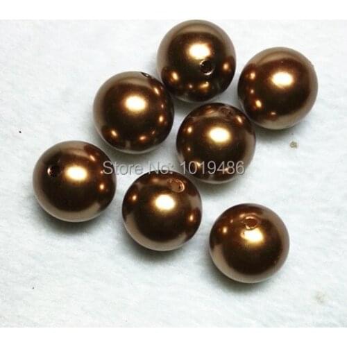 Choose size) 6mm/8mm/10mm/12mm/14mm/16mm/18mm/23mm/25mm brown color Acrylic Pearl Beads#45