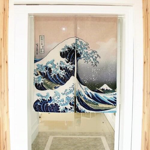 Sea spray Japanese decorative door curtains fabric cloth cotton home screens partition bathroom kitchen curtains