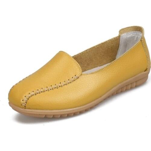 Zapatos de mujer Women Flats Shoes Genuine Leather Moccasins Comfortable Women Slip-on Casual Shoes Woman XKD1089