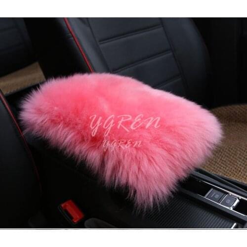 Winter Universal Long Wool Fur Car Armrest Box Pad Mat Auto Armrests Armrest Cushion Pad Cover Protector
