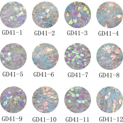 1Jar Cute Pink or Blue Reflections High Quality Different Shapes Glitter Nail Art Glitter Decoration GD41