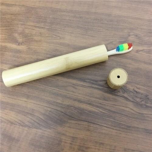 Eco Friendly Bamboo Toothbrush Tube Natural Bamboo Toothbrush Travel Case Soft Head Teeth Brush 2pc Pack