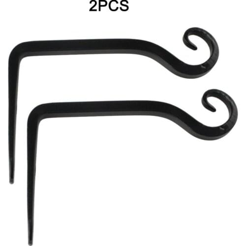2pcs Professional Wrought Iron Metal Wall-Mounted Hanging Lantern Hanger Basket Bracket Balcony Home Bird Feeding Plant Flower