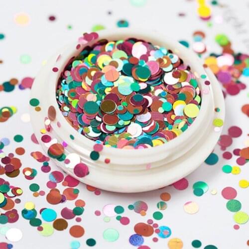 50g Laser Gold Silver Sequins Nail Art Glitter Flakes for acrylic UV Gel Polish Paillettes Decor Round 2mm