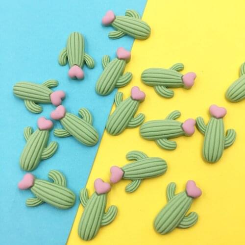50Pcs Kawaii Cactus Flatback Resin Cabochons Scrapbooking for Phone Hair bow Decoration Embellishments DIY Crafts