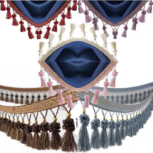 6yard Cloth Curtain Sewing Tassel Fringe Trim bead Braided Accessories Home DIY Decoration Supplies T2849