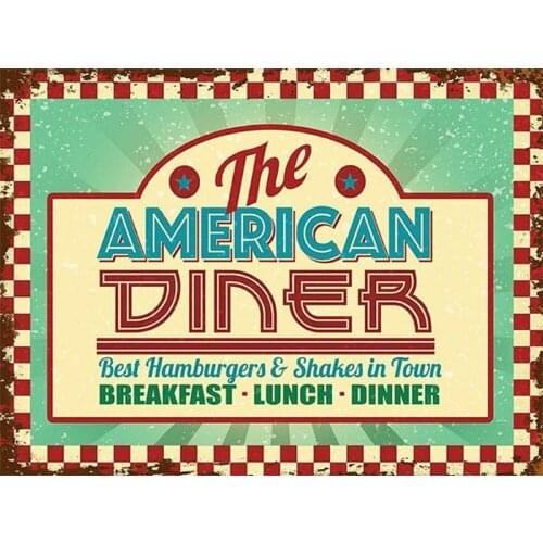 THE AMERICAN DINER METAL TIN SIGN POSTER WALL PLAQUE