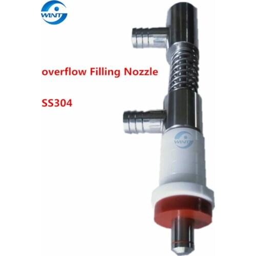 Free Shipping overflow Liquid Filling nozzle of Filling Machine Connection Joint size is 18mm , 18mm outlet 16mm