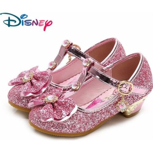 Disney Girls Sandals 2021 New Fashion Summer Childrens Princess Shoes Baby Rhinestones Frozen Elsa Sandals