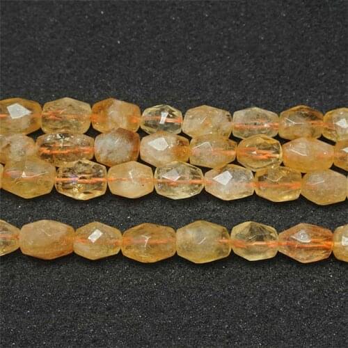 11x15mm Natural Faced Irregular Oval Gold Citrine Stone Beads For DIY necklace bracelet jewelry making 15"