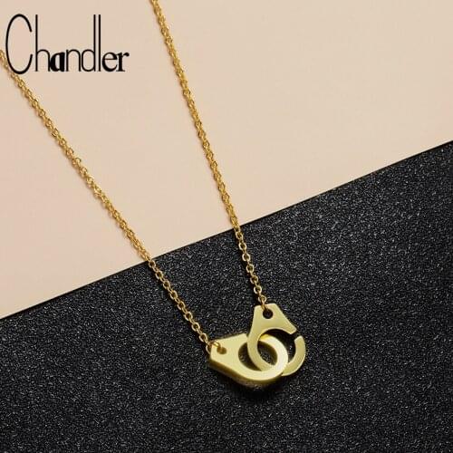 Chandler Handcuffs Pendant Necklace Gold Silver Plated Minimalist Clavicle Choker For Women Jewelry Chain Collares Gift