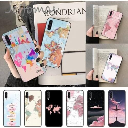 World Map Travel Airplane Phone Case For Samsung Galaxy M10 20 30 A 40 50 70 71 6S A2 A6 A9 2018 J7 CORE PLUS STAR S10 5G C8