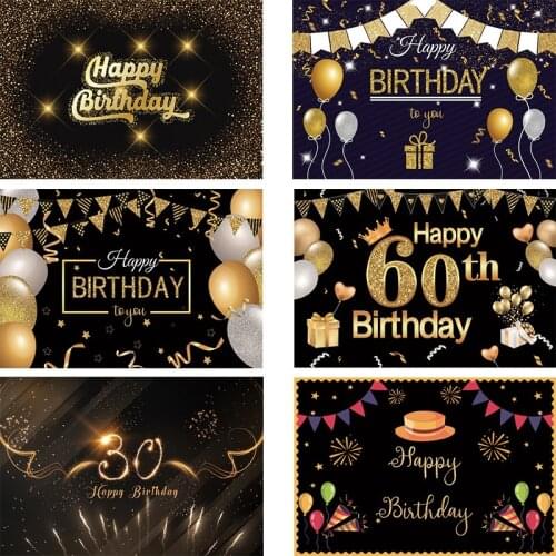 Happy Sweet 18th 25 30 40 50 55th Birthday Party Gold Dot Party Banner Photo Background Photophone Photo Backdrop Photostudio