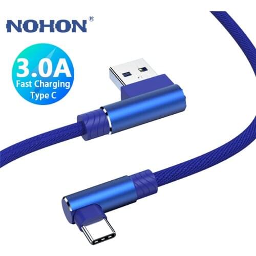1 2 3 M USB Type C 90 Degree Fast Charging USB C Data Cord Charger Cable For Samsung S8 S9 Note 9 8 Xiaomi mi 8 6 Mobile Phone