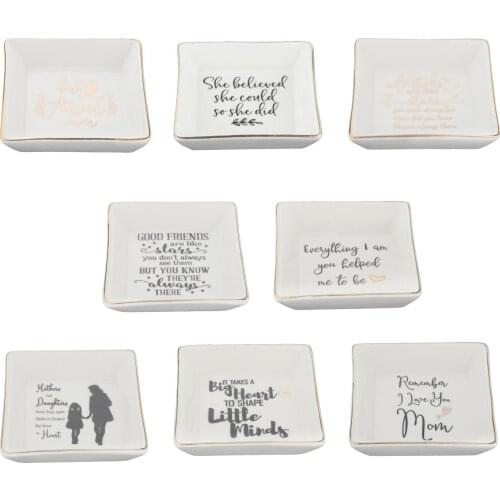 Ceramic Jewelry Tray Dish Plate Holder for Family Friends Daughter Gift