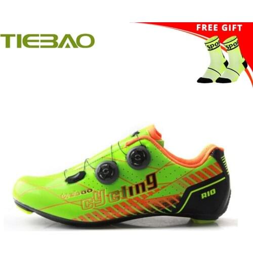 Tiebao Road Cycling Shoes Carbon Sapatilha Ciclismo Riding Bicycle Sneakers Breathable Self-locking Wear-resistant Racing Shoes