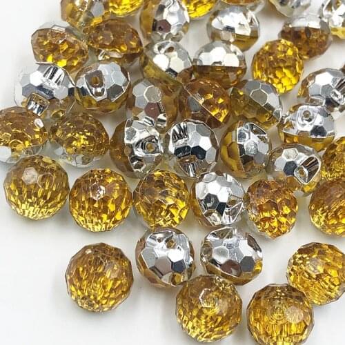 25pcs Yellow Color Round Acrylic Buttons Apparel Sewing Supplies Garment Accessories DIY Crafts PT327