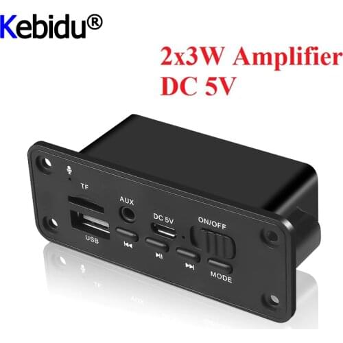 Mini DC 5V Bluetooth MP3 WMA Decoder Board Audio Module USB TF Radio Wireless FM Receiver MP3 Player 2 X 3W Amplifier For Car