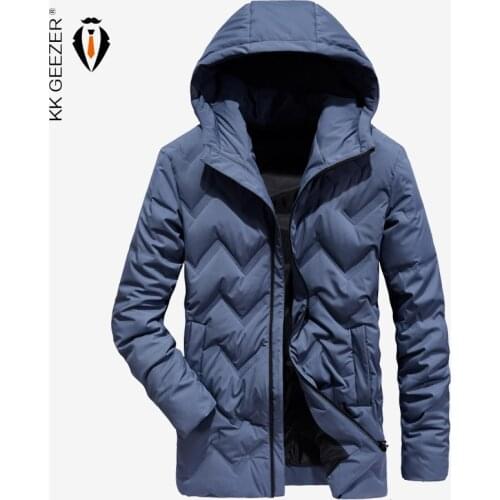 Mens Long Winter Jackets Windbreak Solid Color Duck Parkas Military Business Thick Coat Padded Parka Waterproof Overcoat