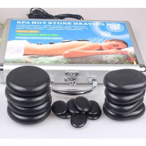 Hot Stone Massage Set Heater Box Heat bag Relieve Stress Back Pain Health Care Acupressure Lava Basalt Stones for Healthcare