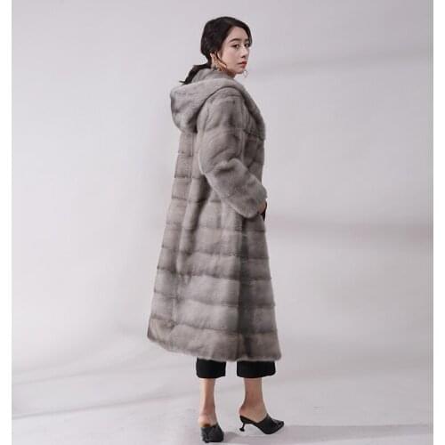New Real mink fur coat female whole mink natural fur coat mink fur grass cap simple temperament was thin Slim