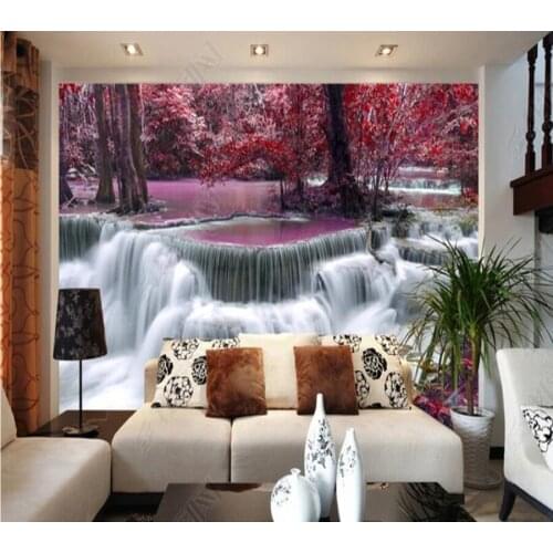 Papel de parede small stream water 3D landscape3d wallpaper mural,iving room tv wall bedroom wall papers home decor