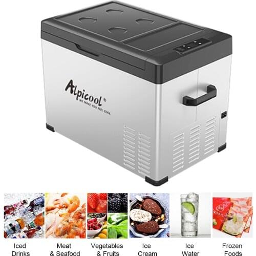Portable Freezer Fridge 12/24/220V 45W Compact Small Refrigerator Cooler for Vehicle Car Truck Van RV Outdoor Camping Picnic