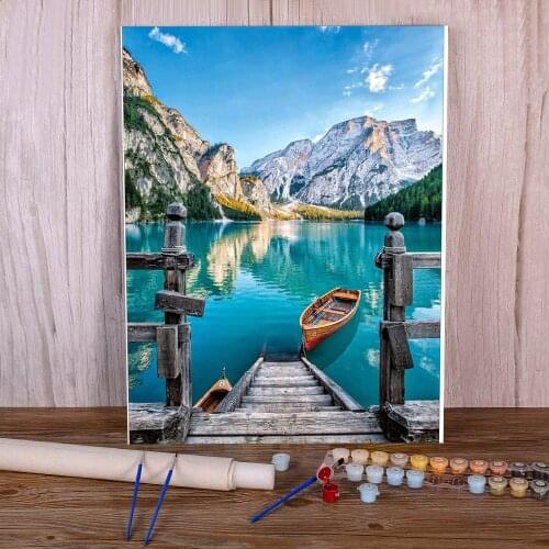 Nature Landscape DIY Paint By Numbers Set Oil Paints 40*50 Canvas Pictures Wall Paintings For Adults Wall Art For Handiwork