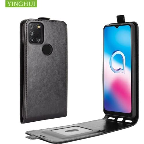 Luxury Leather For Alcatel 3X 2020 Vertical Cover Silicon phone Case For Alcatel 3X 2020 Flip Wallet Leather Bag Flip Phone Case