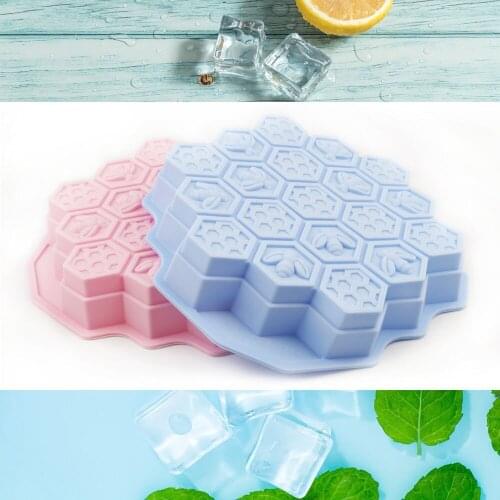 Silicone Ice Mold Large Ice Tray Non-stick Honeycomb Baking Tools For Ice Cube Chocolate Cake Jelly Pudding Resin Kitchen Set