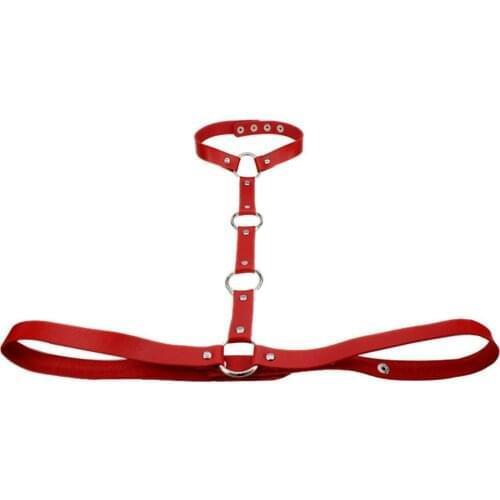 Sexy Red Chest Harness Women Garter Belt Bondage Pastel Goth Rave Body Bondage Womans Lingerie Adjust