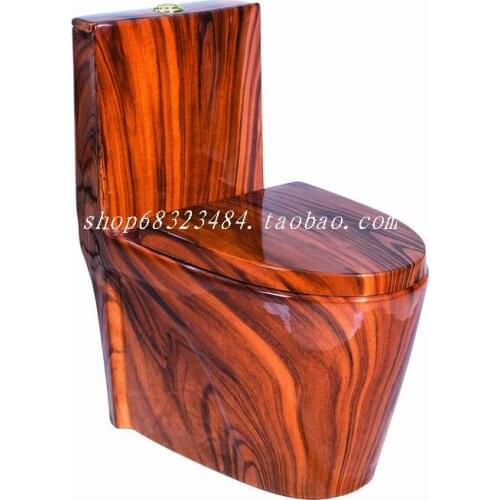 Boutique high-grade wood-print marble-print toilet ultra-vortex toilet toilet color