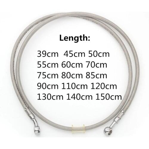 39-150CM Universal Motorcycle Steel Hydraulic Brake Hose Line Pipe Banjo Hose Fit Motocross ATV Pit Dirt Bike Oil Brake Line