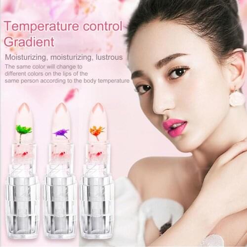 3g Moisturizer Lip Balm Long Lasting Temperature Changed Colorful Jelly Flower Lipstick Waterproof Lip Care Makeup Tools