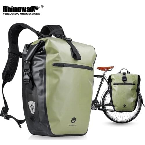 Rhinowalk 2021 Bicycle bag&Pannier Fully Waterproof 27L Big Bike Bag capacity Multifunctional Rear Rack Pannier Bag Cycling Bags
