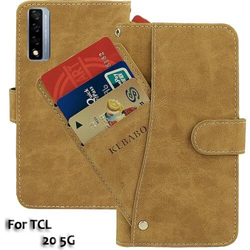 Vintage Leather Wallet TCL 20 5G Case 6.67" Flip Luxury Card Slots Cover Magnet Phone Protective Cases Bags