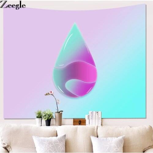 Zeegle Beautiful Water Drop Tapestry Wall Hanging Tapestries Boho Bedspread Yoga Mat Blanket Bed Table Cloth Living Room Decor