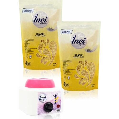 Pearl waxing yellow 2 PCs 200 grams (total 400 gram) + waxing heater machine hard beads wax, hair removal, painlessly bezsiz waxing