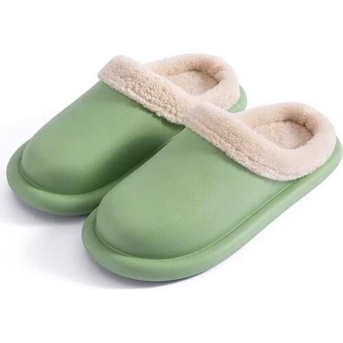 Winter/Autumn Woman Slippers Lovers Cozy Outdoor Warm Plush Indoor Men Kitchen Shoes Anti-Slip Soft EVA Waterproof Home Sneaker