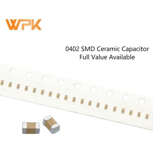 100Pcs 0402 SMD Capacitor Sets 5% 10% 1005 120pF-22uF 1nF 47nF 4.7uF 6.3V 16V 50V 105K 224K MLCC Full Value Available DIY Kit