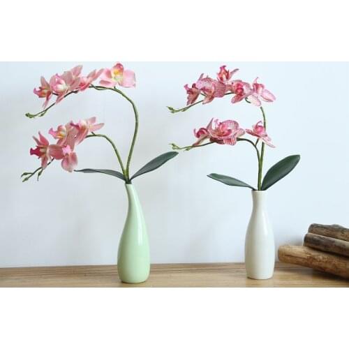 2 Fork 9 Heads Real Touch Latex Orchid Artificial Flowers For Wedding Home Decorative Orchid Flowers Branch Silk Flowers