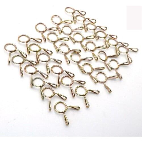 30pcs Hose Clamp Pipe Clip Zinc Plated Spring Clips Fuel Line Petrol Pipe Fuel Hose Clips 8mm for Motorcycle Boats ATVs