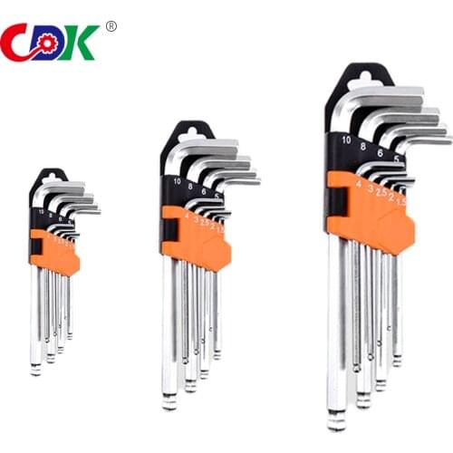 9pcs/set Ball Head Mini Hexagon Hex Allen Key Set Wrench Screwdriver Hand Tool Kit Micro Hex Wrench 1.5mm-10mm