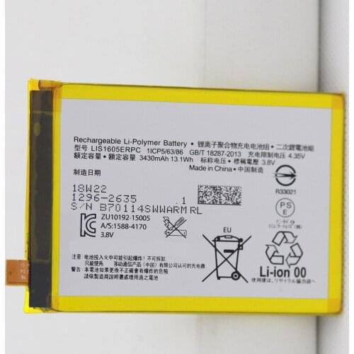 20pcs/lot 3430mAh LIS1605ERPC Battery For For SONY Xperia Z5 Premium Z5P Dua E6853 E6883 LIS1605ERPC Battery