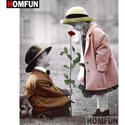 HOMFUN Full Square/Round Drill 5D DIY Diamond Painting "Child" Embroidery Cross Stitch 5D Home Decor A09073