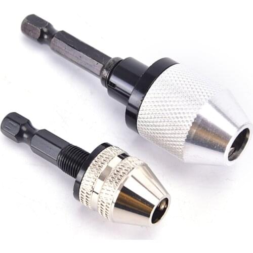 1pc 6.35mm Quick Change Keyless Drill Bit Chuck Hex Shank Adapter Converter Tool