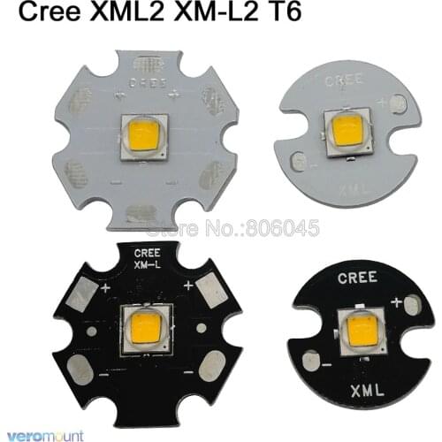 Cree XLamp XML2 XM-L2 T6 Warm White 3000K 10W High Power LED Emitter Bead for Flashlight on 12mm 14mm 16mm 20mm Black White PCB